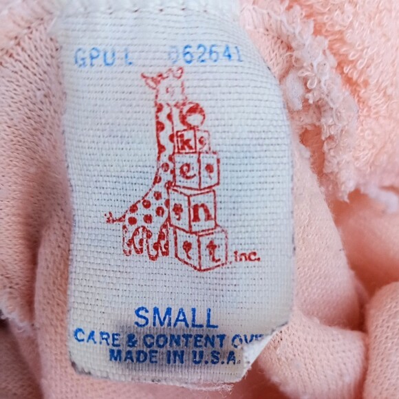 Kent Small Terrycloth One Piece Sleeper-Square Button-Bunny -Footie-Vintage - Picture 4 of 6